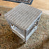 White wicker shelf