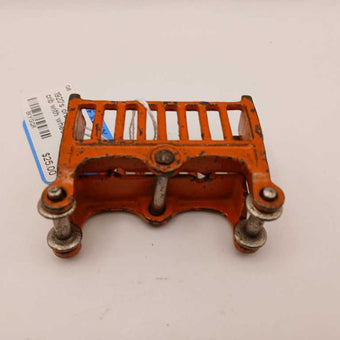 1920's orange Baby Doll crib with wheels