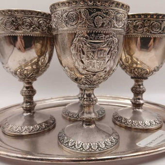 Vintage Silver Goblet Set