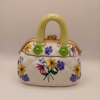 Vintage Cream Flowered Decor Purse