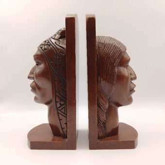 Native American Wooden Bookends