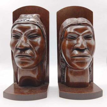 Native American Wooden Bookends