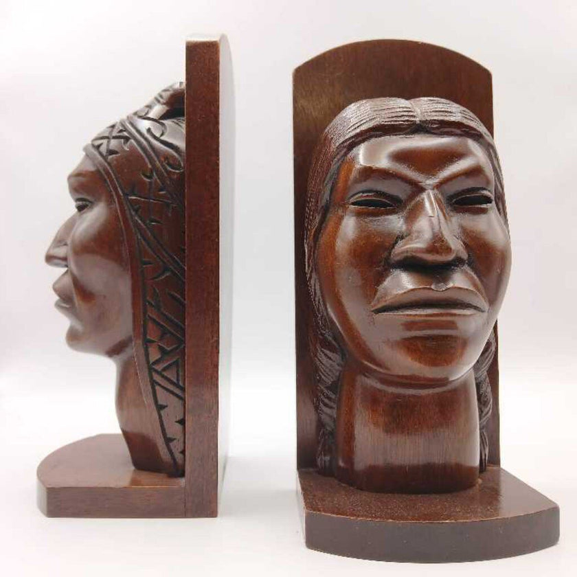 Native American Wooden Bookends