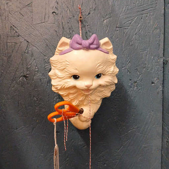 Cat Wall Pocket w/ String & Scissors