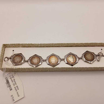 1907 Barber dime bracelet OK state hood