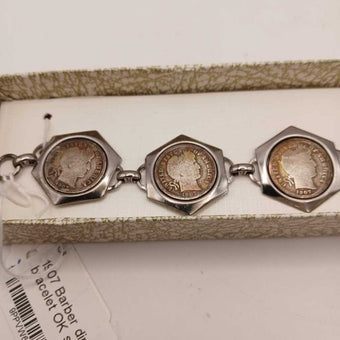 1907 Barber dime bracelet OK state hood