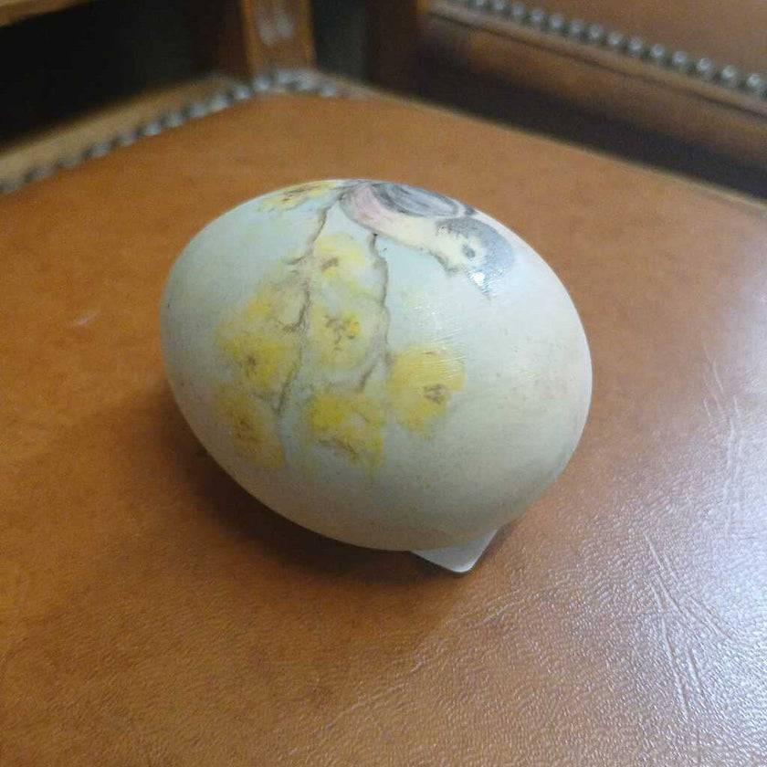 Ceramic egg w/bird painting