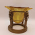 Brass Stand with Amber Glass