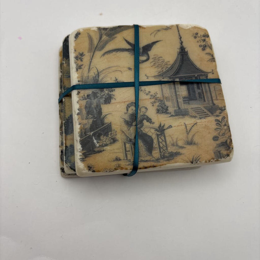 Coaster Set with Chinese Artwork