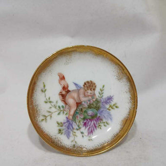 Cherub & Floral Painted Trinket Dish