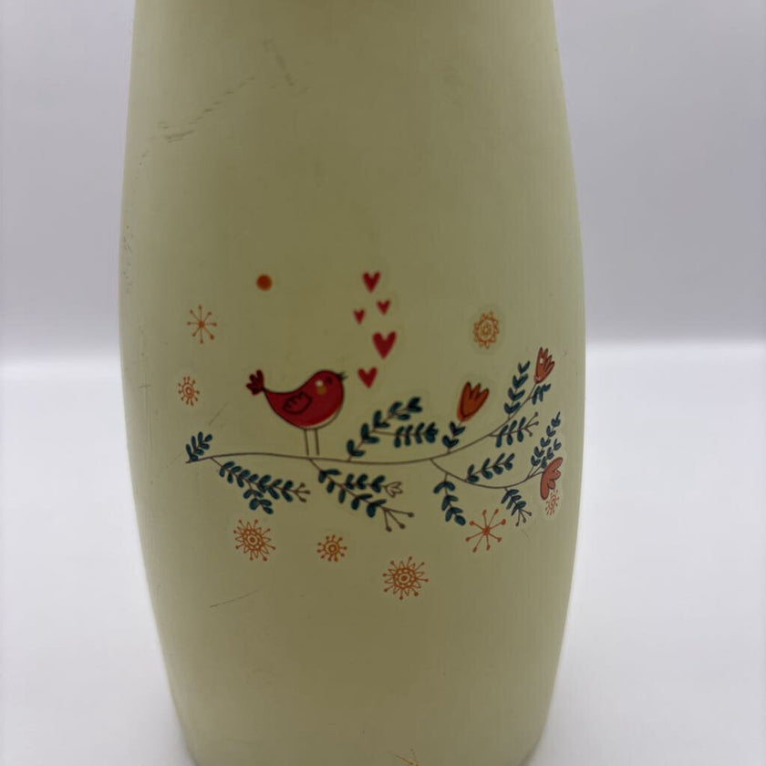 Painted Bird & Hearts Bottle