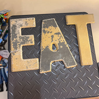 3 Metal Alphabet Letters E,A,T.