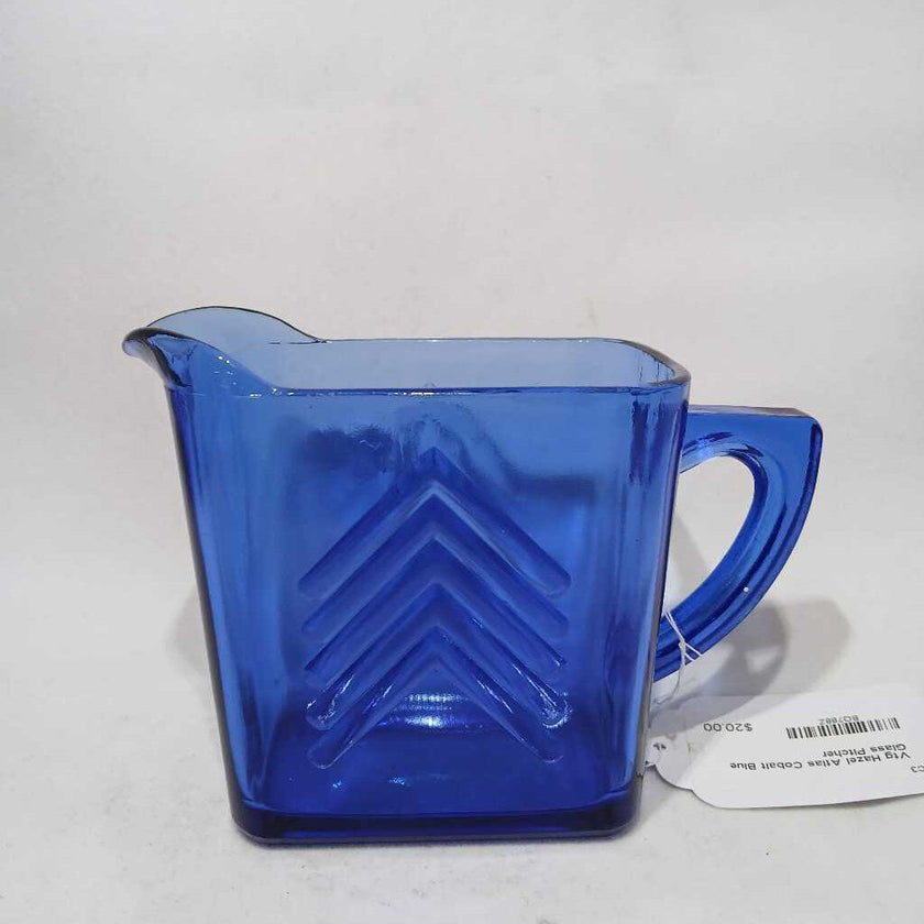 Vintage Hazel Atlas Cobalt Blue Glass Pitcher