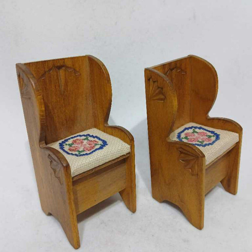 Dollhouse Needlepoint Chairs (2)