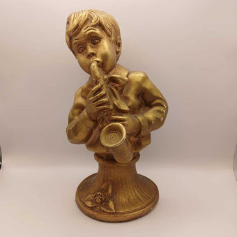 Gold Statue- Boy with horn