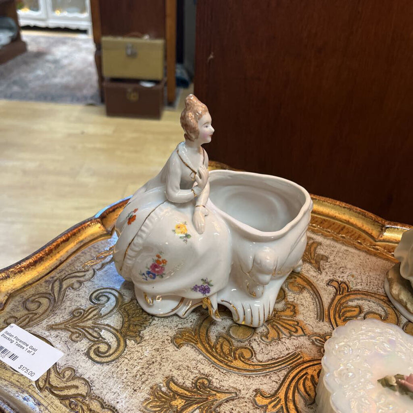 Victorian Lady Porcelain Planter