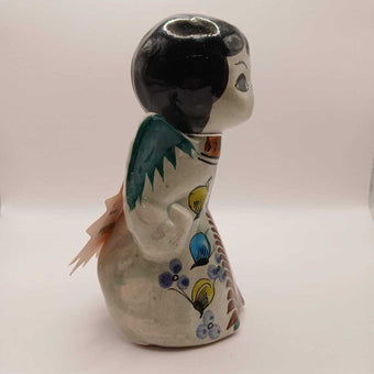 Tonala Pottery Angel Figurine - Signed