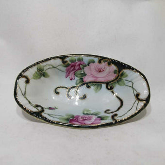 Hand painted Japan Rose Oval Dish