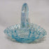 Vintage Aqua Westmoreland Glass Basket with Rosettes