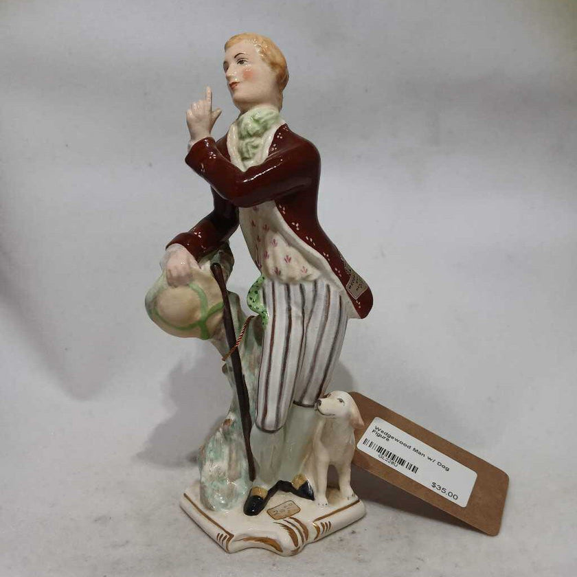 Wedgewood Man w/ Dog Figure