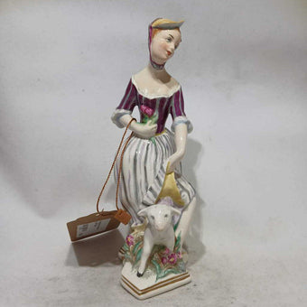 Wedgewood Woman w/ Lamb Figure