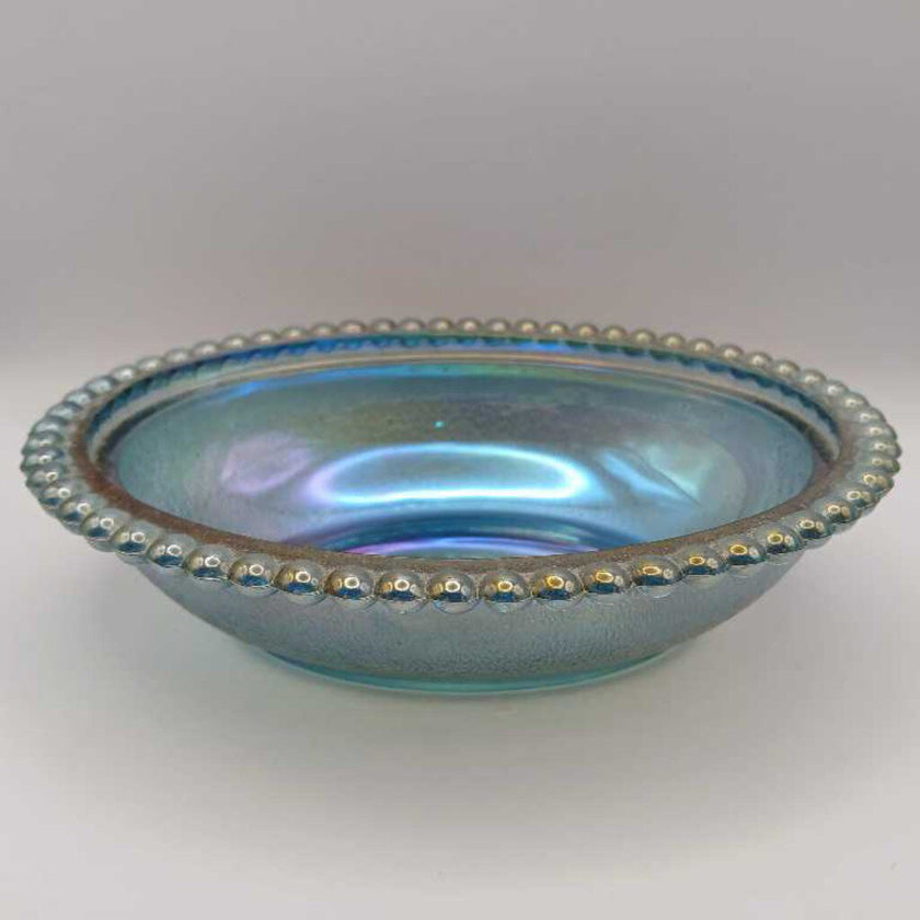 Blue Carnival Glass Hen on Nest