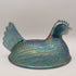 Blue Carnival Glass Hen on Nest