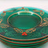 Vintage Set of 4 Emerald Christmas Plates