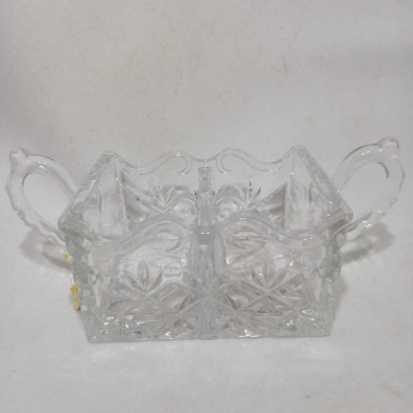 Crystal Sugar Packet or Cracker Server w/ Handles