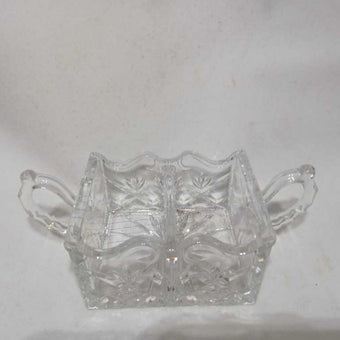 Crystal Sugar Packet or Cracker Server w/ Handles