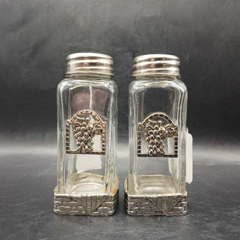 Ganz Glass & Pewter Grape Salt & Pepper Shaker Set
