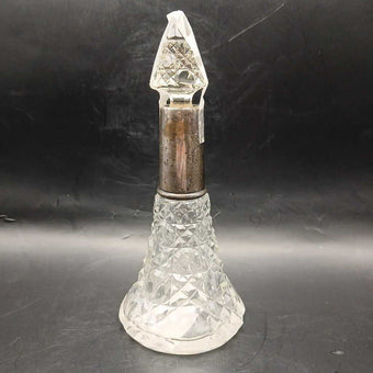 Crystal Perfume Bottle with silver neck