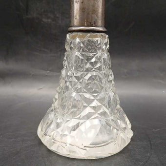 Crystal Perfume Bottle with silver neck