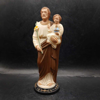 Vtg St Joseph and Christ Child, Molded Plastic