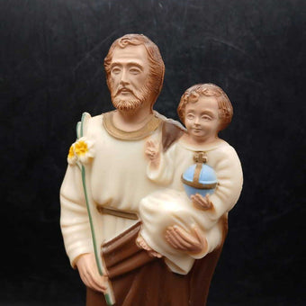 Vtg St Joseph and Christ Child, Molded Plastic
