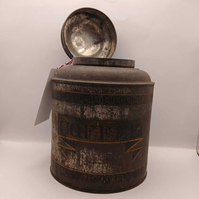 shabby antique coffee tin