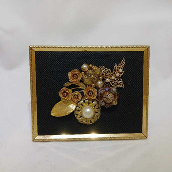 Vintage Jeweled Handcrafted Flowers 4x4