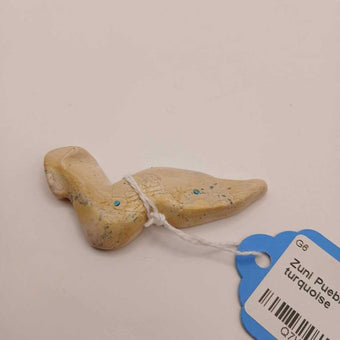 Zuni Pueblo snake effigy with turquoise