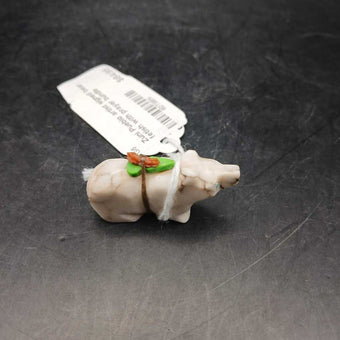 Zuni Pueblo artist signed bear fetish with prayer bundle