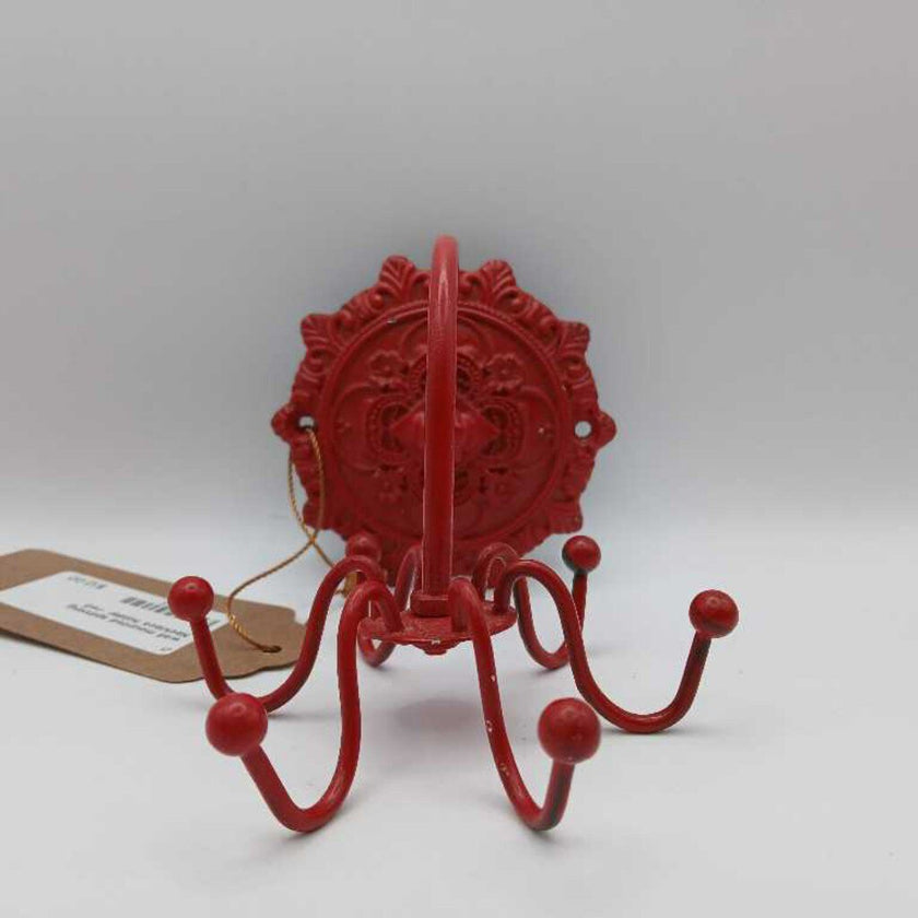 wall mounted spinning Necklace holder -red