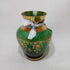 Vintage Bohemian glass vasevechia green and gold , 5