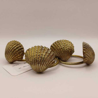 Brass shell napkin rings - set of 4