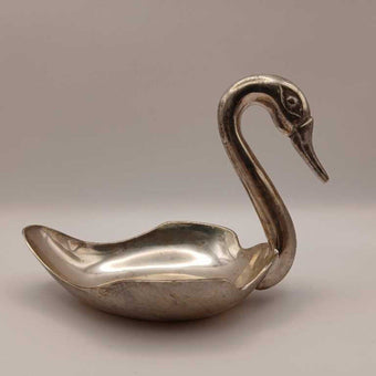 Silver swan soap dish