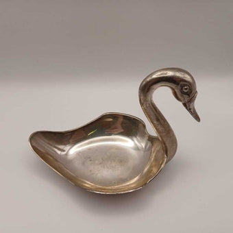 Silver swan soap dish