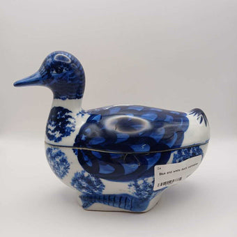 Blue and White Duck Container