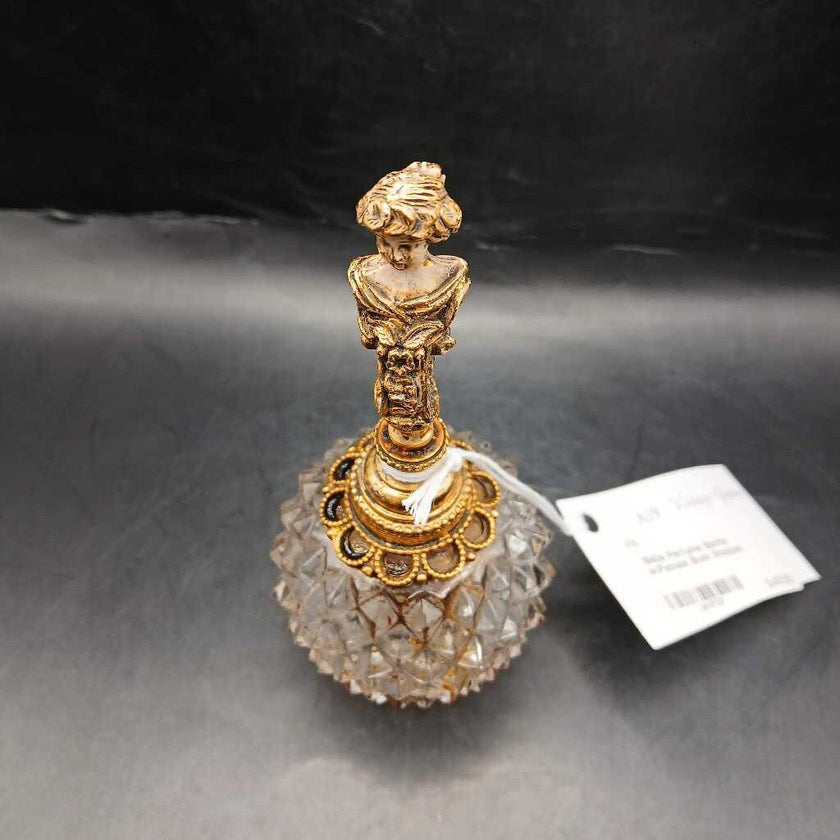 1940s Perfume Bottle w/Female Bust Stopper