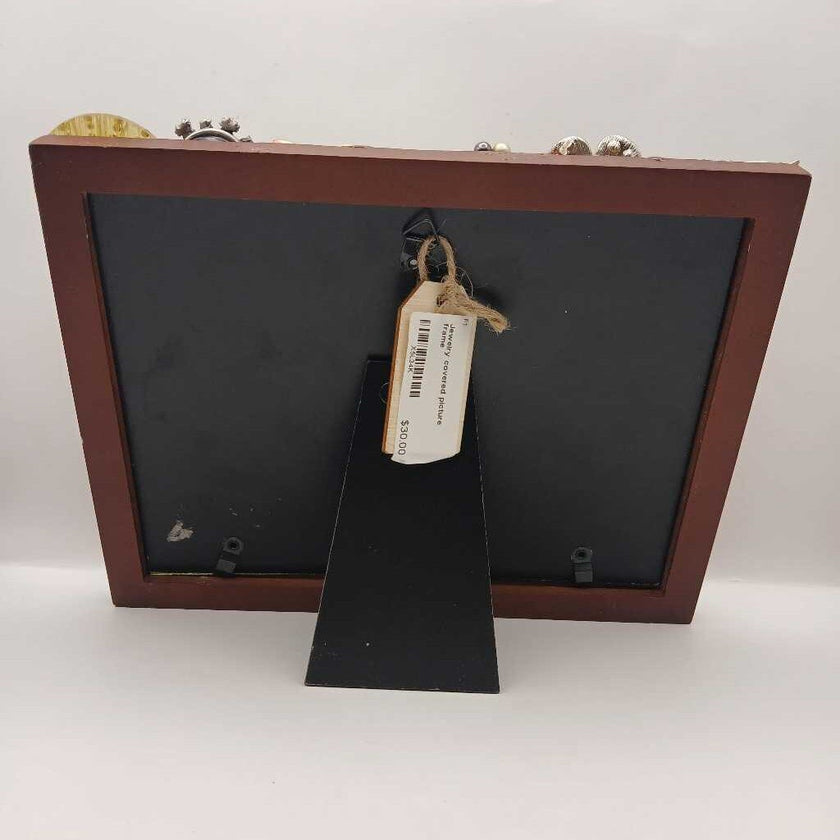 Jewelry covered picture frame