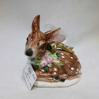 Fitz and Floyd - Winter Rose Fawn Candle Holder