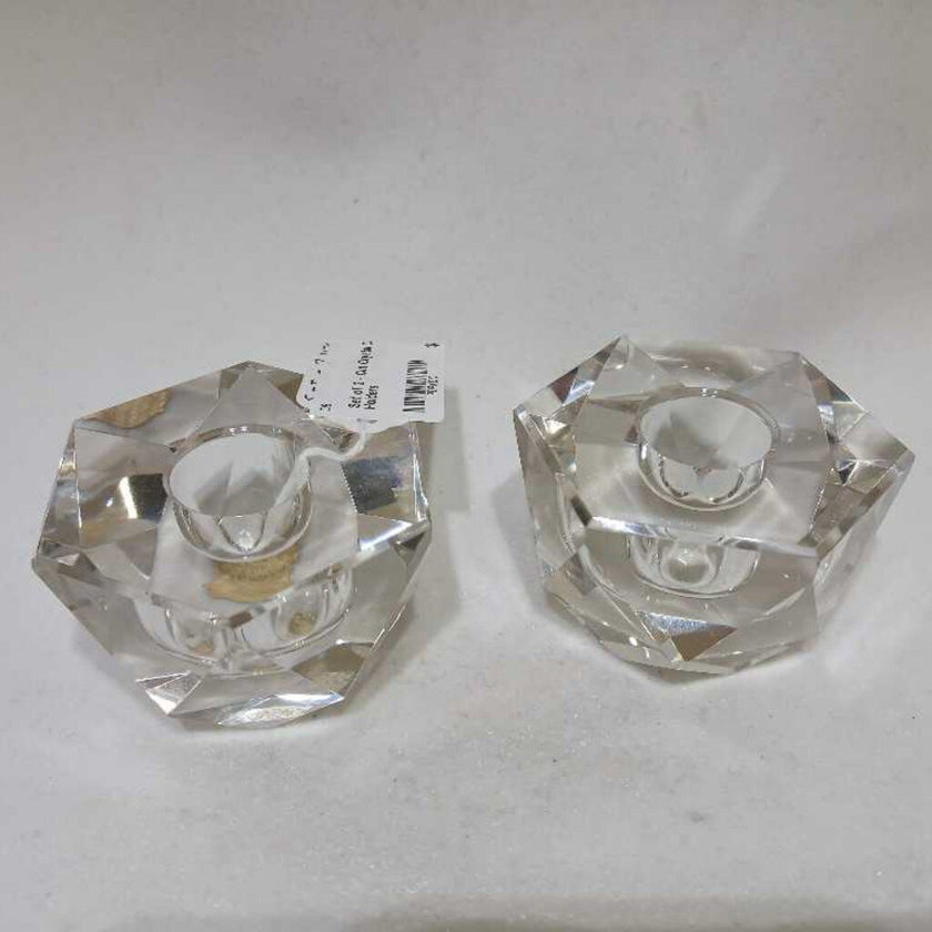 Cut Crystal Candle Holders (Set of 2)