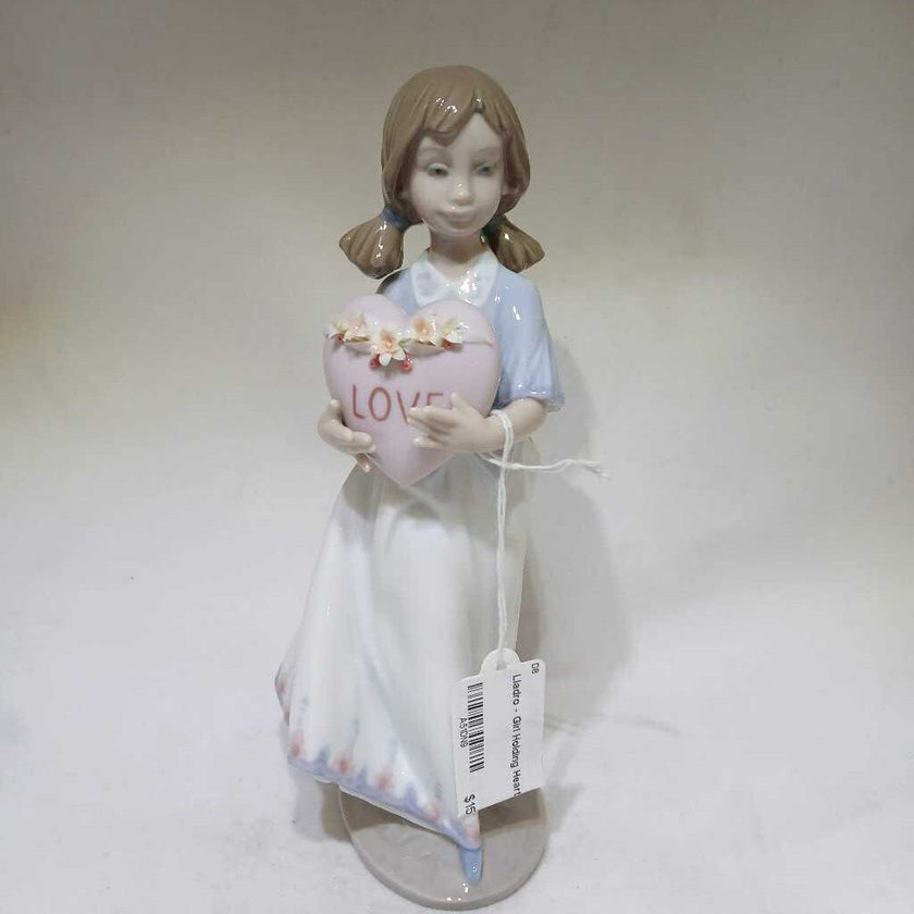 Lladro - Girl Holding Heart